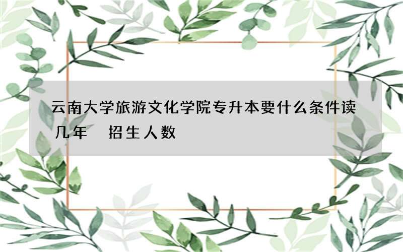 云南大学旅游文化学院专升本要什么条件读几年 招生人数